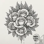 Rose hips, ink illustration for tattoo, black… – tattoo sketch (№1752993018_0, 20.07.2025 06:30) — tattoovalue.net