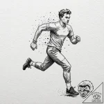 Tattoo design a retro character running acros… – tattoo sketch (№1752993525_0, 20.07.2025 06:38) — tattoovalue.net