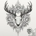 Deer, tattoo drawing outline, chicano tattoo… – tattoo sketch (№1752993947_0, 20.07.2025 06:45) — tattoovalue.net
