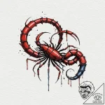 Tattoo design scorpio’s glyph with a tiny, sh… – tattoo sketch (№1752994704_0, 20.07.2025 06:58) — tattoovalue.net
