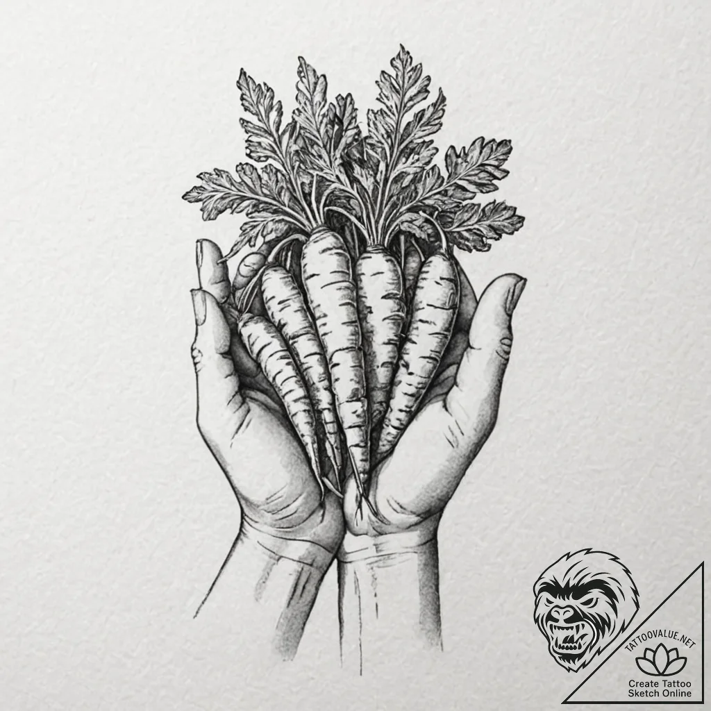 A close-up on the weathered hands of a garden... - tattoo sketch (№1752994959_0, 20.07.2025 07:02) — tattoovalue.net