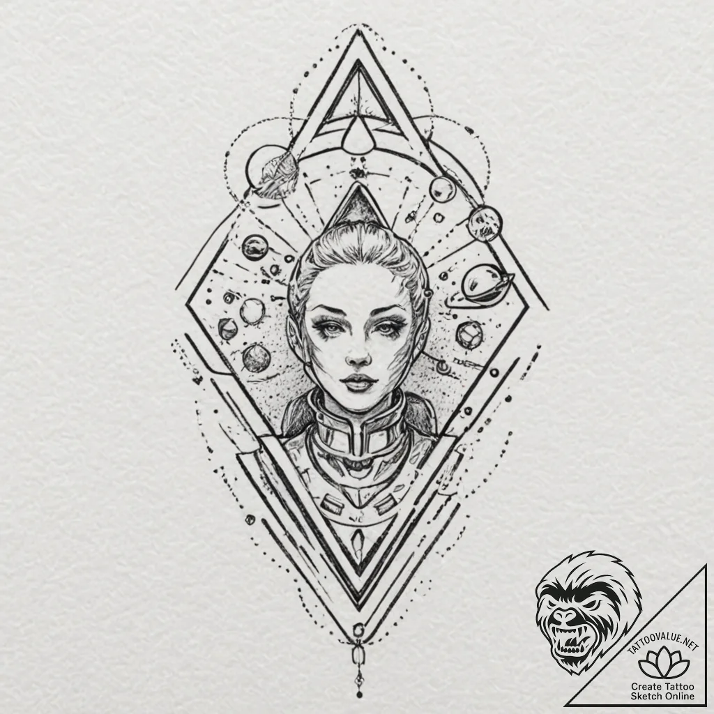 категория 1: научная фантастика (sci-fi) - 25... - tattoo sketch (№1752995384_0, 20.07.2025 07:09) — tattoovalue.net