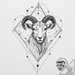Tattoo design a capricorn constellation, with… – tattoo sketch (№1752995469_0, 20.07.2025 07:11) — tattoovalue.net