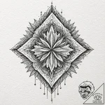 Tattoo design ice crystals forming a sharp, p… – tattoo sketch (№1752995638_0, 20.07.2025 07:13) — tattoovalue.net