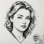 A trash polka portrait of laura palmer, wrapp… – tattoo sketch (№1752995723_0, 20.07.2025 07:15) — tattoovalue.net
