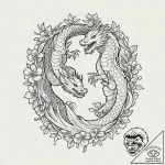 Tattoo design a pair of dancing figures in a… – tattoo sketch (№1752995807_0, 20.07.2025 07:16) — tattoovalue.net