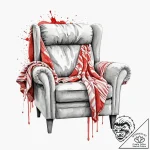 Tattoo sketch a comfortable armchair with a b… – tattoo sketch (№1752996226_0, 20.07.2025 07:23) — tattoovalue.net