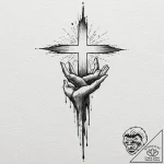 Tattoo sketch a single, glowing light in a va… – tattoo sketch (№1752996386_0, 20.07.2025 07:26) — tattoovalue.net
