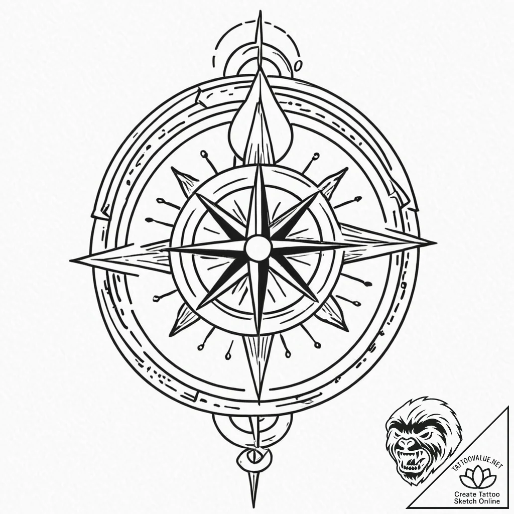Tattoo design a minimalist crosshair linework... - tattoo sketch (№1752996629_0, 20.07.2025 07:30) — tattoovalue.net