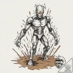 124. a graphic novel panel of the t-1000 emer… – tattoo sketch (№1752997287_0, 20.07.2025 07:41) — tattoovalue.net