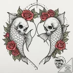 Tattoo design pisces fish, one in blackwork,… – tattoo sketch (№1752997458_0, 20.07.2025 07:44) — tattoovalue.net