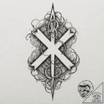 74. tattoo design: a minimalist “raduga” rune… – tattoo sketch (№1752997543_0, 20.07.2025 07:45) — tattoovalue.net