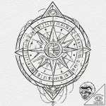 Tattoo design a zodiac glyph created by overl… – tattoo sketch (№1752998220_0, 20.07.2025 07:57) — tattoovalue.net