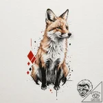 Tattoo sketch a geometric animal silhouette (… – tattoo sketch (№1752998389_0, 20.07.2025 07:59) — tattoovalue.net