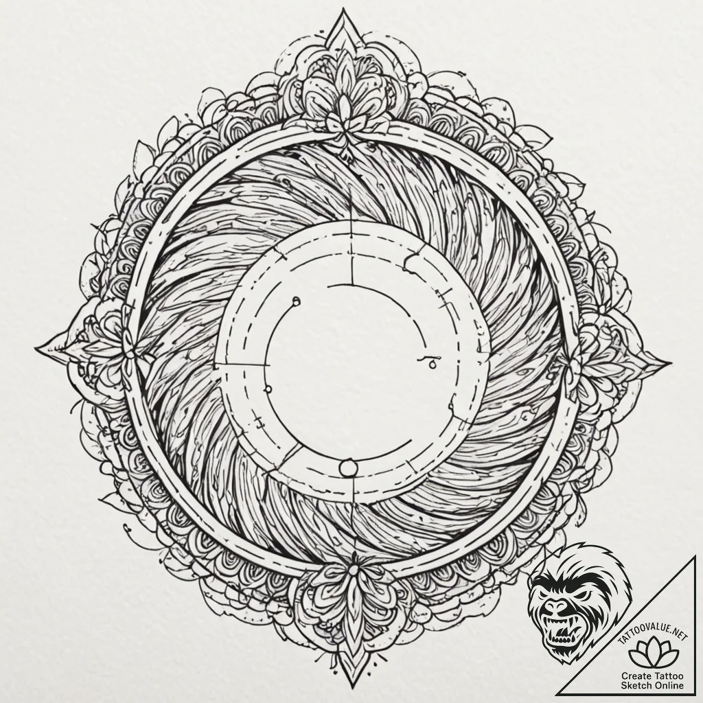 Tattoo sketch a stylized portal opening to a... - tattoo sketch (№1752998473_0, 20.07.2025 08:01) — tattoovalue.net