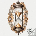 Tattoo design a broken clock or hourglass, wi… – tattoo sketch (№1752998558_0, 20.07.2025 08:02) — tattoovalue.net