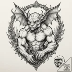 Tattoo sketch a strong, stoic gargoyle statue… – tattoo sketch (№1752998642_0, 20.07.2025 08:04) — tattoovalue.net
