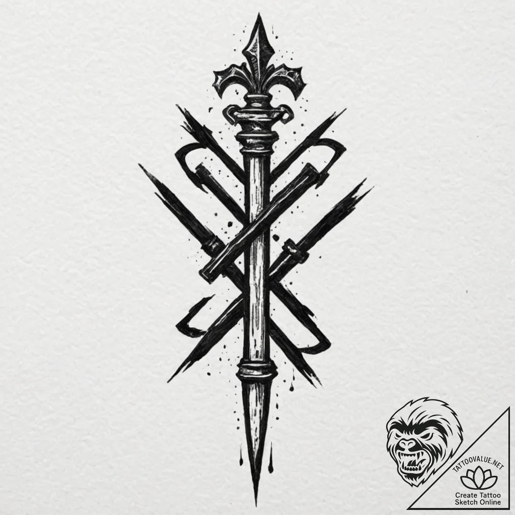 Tattoo sketch a roman fasces symbol for stren... - tattoo sketch (№1752999570_0, 20.07.2025 08:19) — tattoovalue.net