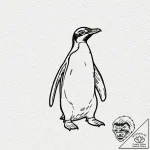 Penguin, tattoo drawing outline, black and gr… – tattoo sketch (№1753000922_0, 20.07.2025 08:42) — tattoovalue.net