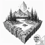 Tattoo sketch a glowing quest marker floating… – tattoo sketch (№1753001089_0, 20.07.2025 08:44) — tattoovalue.net