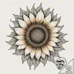 Tattoo design a minimalist sunflower, its see… – tattoo sketch (№1753001767_0, 20.07.2025 08:56) — tattoovalue.net