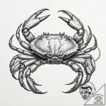 Crab, tattoo flash sheet design, on a clean w… – tattoo sketch (№1753002190_0, 20.07.2025 09:03) — tattoovalue.net