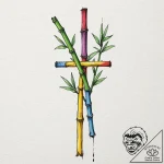 Bamboo, tattoo line art, on a clean white pap… – tattoo sketch (№1753002779_0, 20.07.2025 09:12) — tattoovalue.net