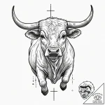 Bull, tattoo sketch design, black outline onl… – tattoo sketch (№1753003119_0, 20.07.2025 09:18) — tattoovalue.net