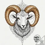 Tattoo sketch an aries ram’s head half dotwor… – tattoo sketch (№1753003626_0, 20.07.2025 09:27) — tattoovalue.net