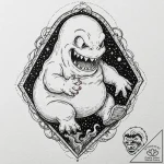 A sketch of slimer the ghost,, tattoo flash s… – tattoo sketch (№1753003964_0, 20.07.2025 09:32) — tattoovalue.net