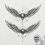 Tattoo design a pair of military aviator wing… – tattoo sketch (№1753004641_0, 20.07.2025 09:44) — tattoovalue.net