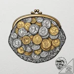 Tattoo design a fantasy coin purse overflowin… – tattoo sketch (№1753004887_0, 20.07.2025 09:48) — tattoovalue.net