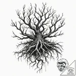 Tattoo sketch a gnarled root system forming a… – tattoo sketch (№1753004969_0, 20.07.2025 09:49) — tattoovalue.net