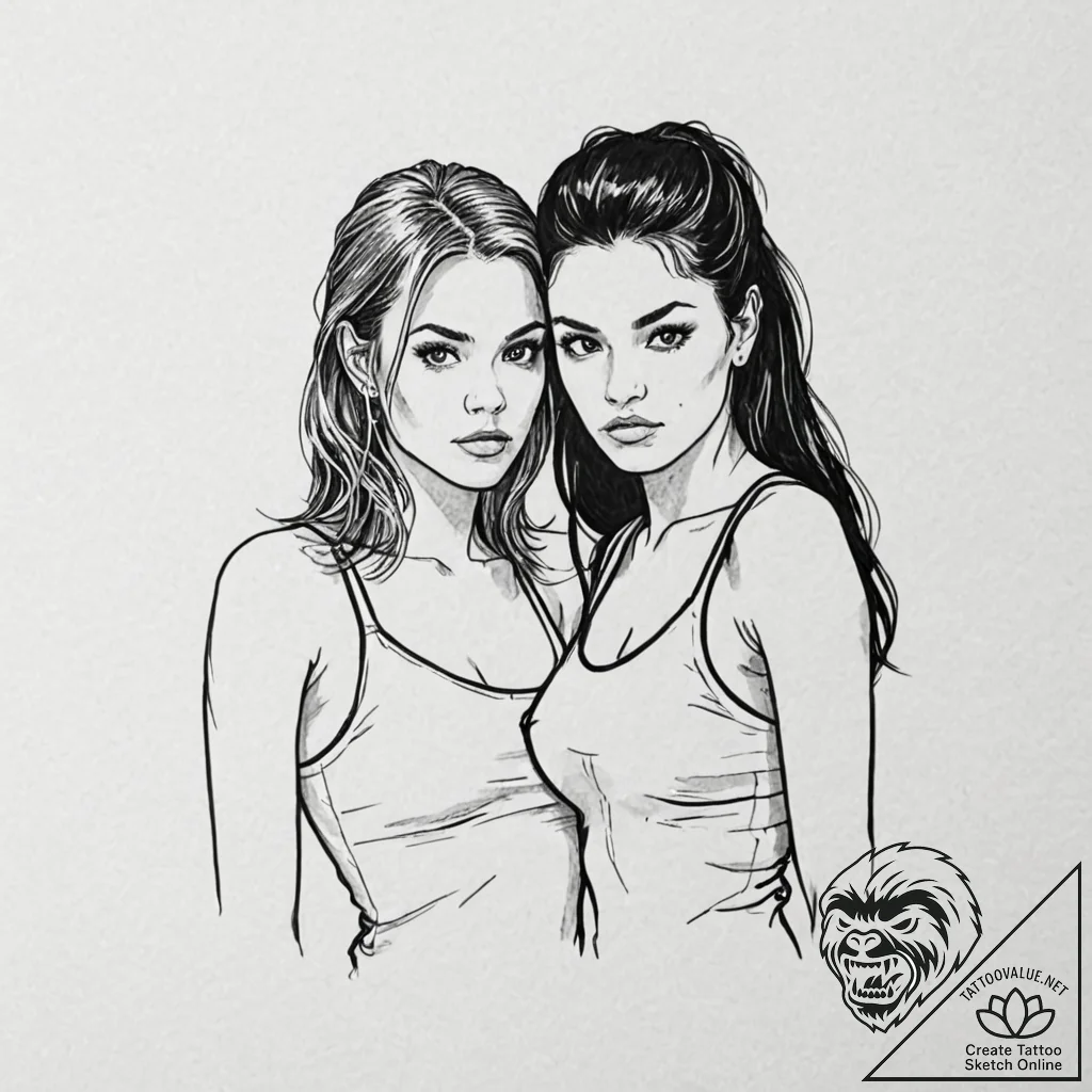 A sketch of the main female characters from d... - tattoo sketch (№1753005455_0, 20.07.2025 09:57) — tattoovalue.net
