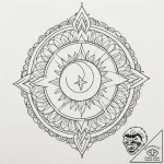 Tattoo design a crescent moon with a smaller… – tattoo sketch (№1753005535_0, 20.07.2025 09:58) — tattoovalue.net