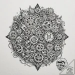 A watchmaker’s workbench, filled with tiny ge… – tattoo sketch (№1753005704_0, 20.07.2025 10:01) — tattoovalue.net