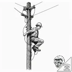 A power line technician working high up on a… – tattoo sketch (№1753005872_0, 20.07.2025 10:04) — tattoovalue.net