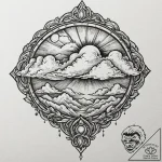 Clouds, tattoo flash sheet design, on a clean… – tattoo sketch (№1753006210_0, 20.07.2025 10:10) — tattoovalue.net