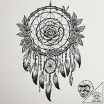 Tattoo design: a dreamcatcher design with a l… – tattoo sketch (№1753006466_0, 20.07.2025 10:14) — tattoovalue.net