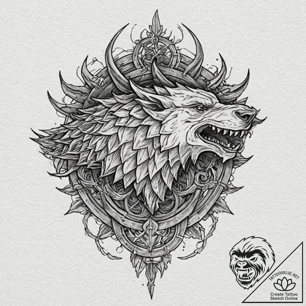 игра престолов (game of thrones), tattoo line... - tattoo sketch (№1753006552_0, 20.07.2025 10:15) — tattoovalue.net
