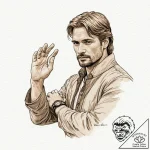 A sketch of jaime lannister with his golden h… – tattoo sketch (№1753006635_0, 20.07.2025 10:17) — tattoovalue.net