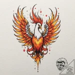 A neo-traditional tattoo design of the firebi… – tattoo sketch (№1753006719_0, 20.07.2025 10:18) — tattoovalue.net