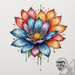Tattoo design a half-flower on one partner, c… – tattoo sketch (№1753008576_0, 20.07.2025 10:49) — tattoovalue.net