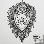 Tattoo design a stylized shield with a family… – tattoo sketch (№1753008664_0, 20.07.2025 10:51) — tattoovalue.net