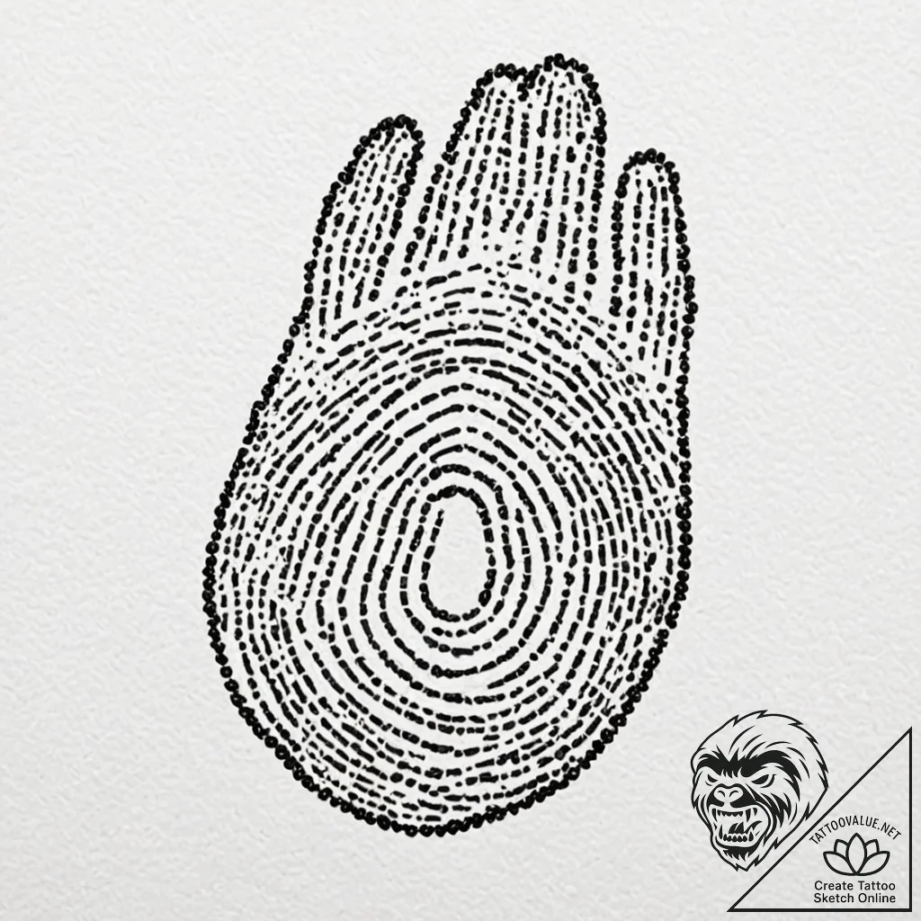 A close-up of a person's fingerprint., concep... - tattoo sketch (№1753009003_0, 20.07.2025 10:56) — tattoovalue.net