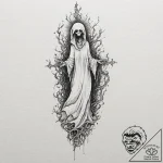 Tattoo design a ghostly specter emerging from… – tattoo sketch (№1753009425_0, 20.07.2025 11:03) — tattoovalue.net