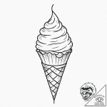 Tattoo design a tiny, stylized cupcake or ice… – tattoo sketch (№1753009510_0, 20.07.2025 11:05) — tattoovalue.net