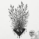 Tattoo design a seed sprouting into a vibrant… – tattoo sketch (№1753009931_0, 20.07.2025 11:12) — tattoovalue.net