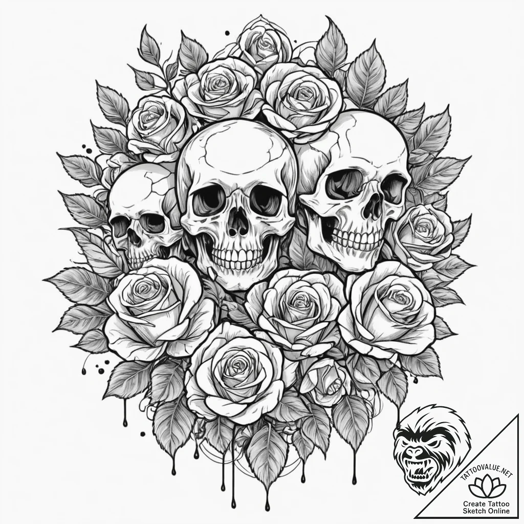 A trash polka composition of the butcher of b... - tattoo sketch (№1753010015_0, 20.07.2025 11:13) — tattoovalue.net