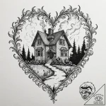 Tattoo sketch a simple house outline with smo… – tattoo sketch (№1753010100_0, 20.07.2025 11:15) — tattoovalue.net